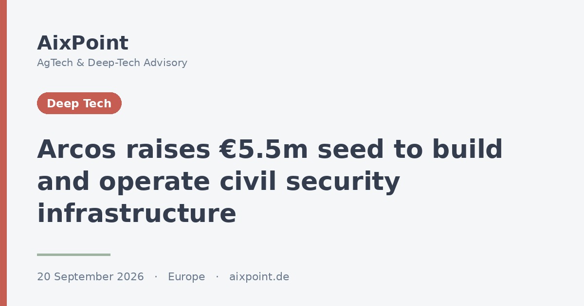 Arcos raises €5.5m seed to build and operate civil security infrastructure in Europe