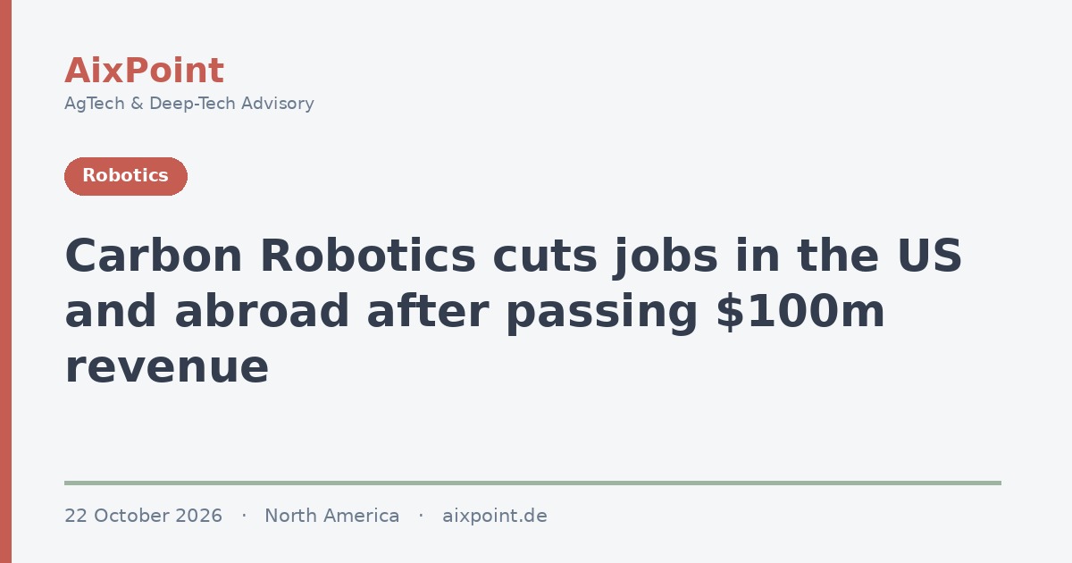 Carbon Robotics streicht Stellen in den USA und international, nach mehr als 100 Mio. $ Umsatz