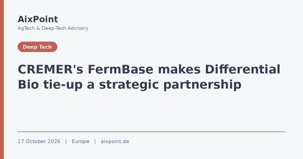 FermBase van CREMER maakt van de samenwerking met Differential Bio een strategisch partnerschap