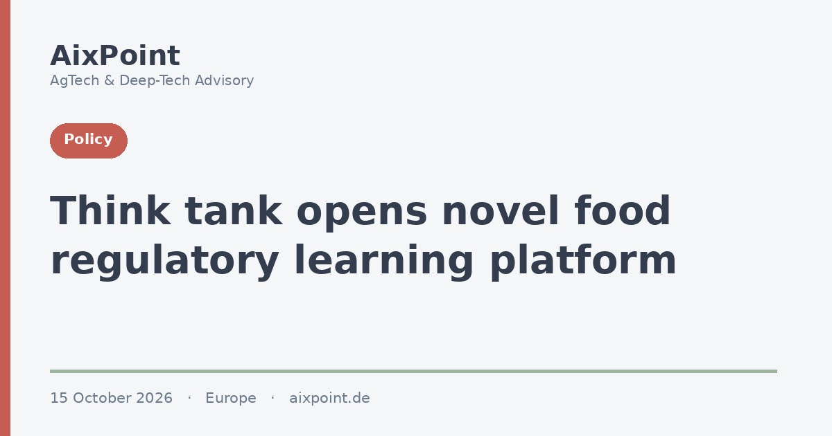 Think tank opens a novel food regulatory learning platform after the Biotech Act left sandboxes out