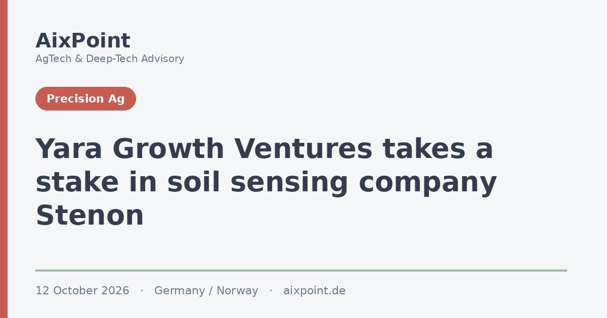 Yara Growth Ventures takes a stake in Potsdam soil sensing company Stenon