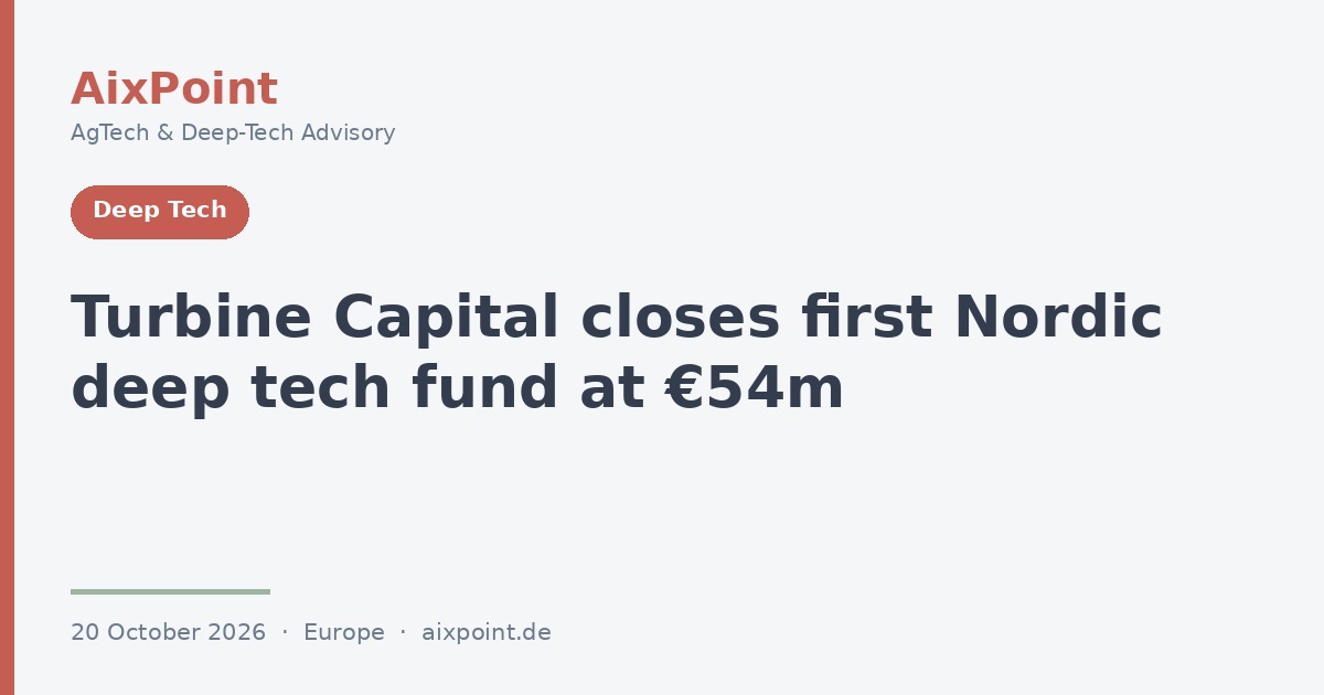 Turbine Capital cierra su primer fondo deeptech nórdico en 54 M€, con Saab, Scania y Volvo Cars entre sus inversores